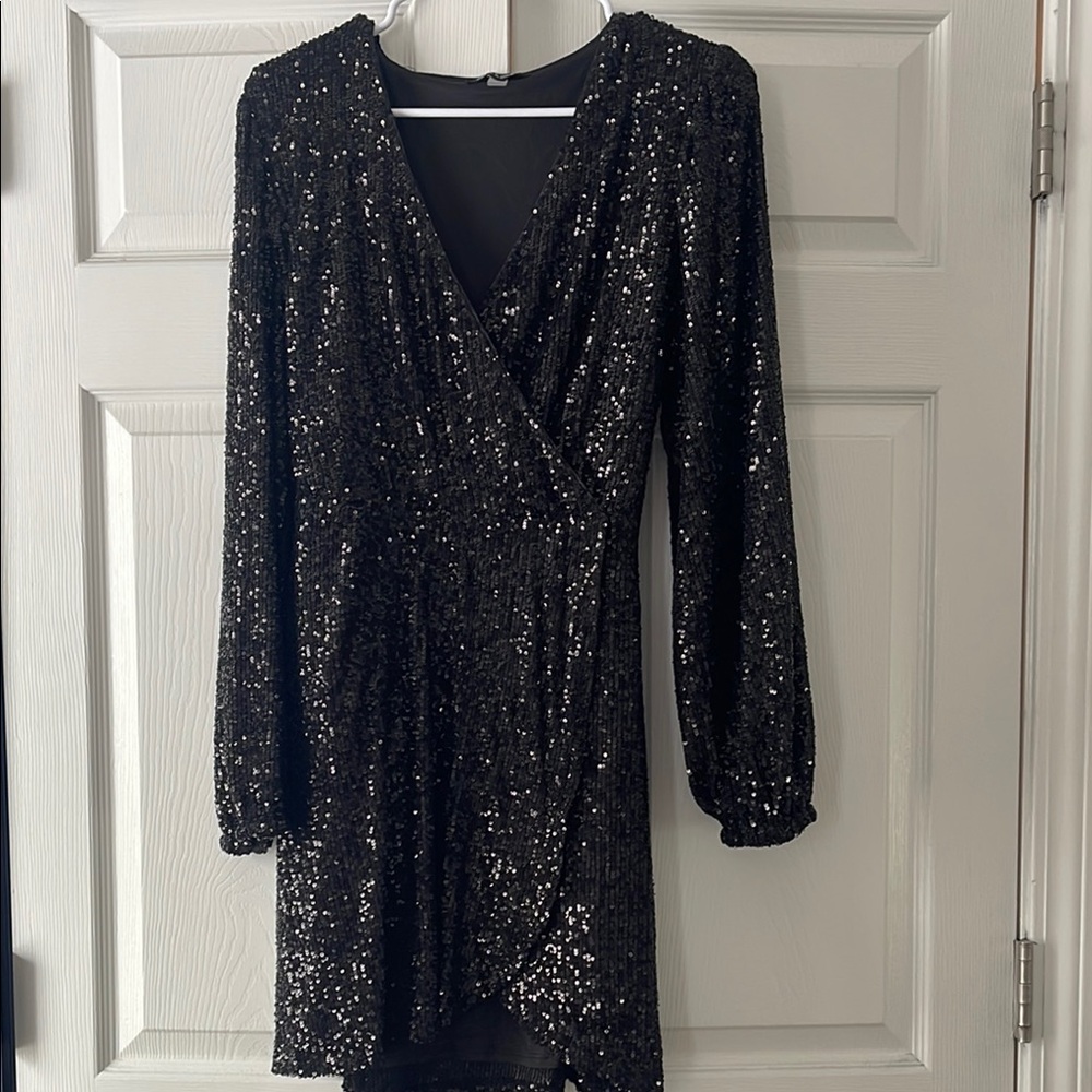 Elegant Black Sequin Dress
